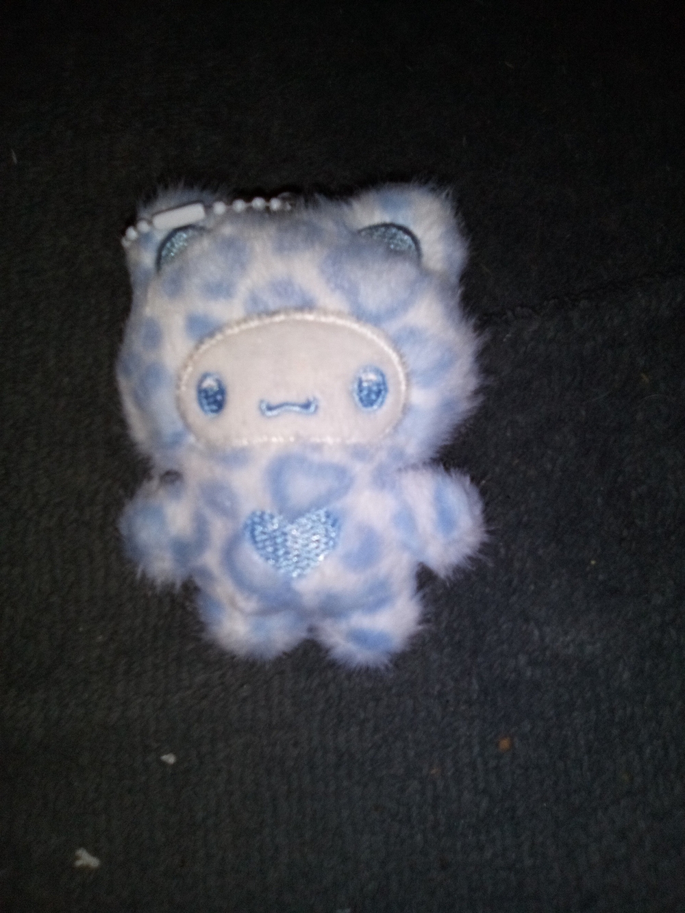 Plush Blue Heart Small Pet Toy Keychain
